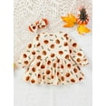 thumbnail image 3 of Suealasg Newborn Baby Girl Halloween Outfit Long Sleeve Crew Neck Pumpkin Print Romper Dress +Headband 1 3 6 9 12 18 Months Infant Girl Fall Clothes, 3 of 7