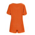 thumbnail image 5 of ZyeKqe 2 Piece Sets for Women Sweatsuit Casual Short Sleeve V Neck Tshirts Drawstring Shorts Lounge Sets, 5 of 6