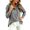 Light Gray, variant on felwors Denim Women's Button Down Shirt with Ruffled Collar and Puff Long Sleeves for Casual Everyday Style Dark Gray for Size L