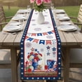 thumbnail image 4 of Independence Day Table Runner 72 Inches, American Flag Anniversary Star Floral Bed Runner Dresser Scarves Tabletop for Indoor Outdoor Parties/Ceremony/Banquet, 18" x 72", 4 of 9