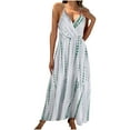 thumbnail image 2 of Wycnly Formal Dresses for Women Sleeveless V-Neck Leopard Print Summer Maxi Dresses Beach Loose Swing Spaghetti Strap Camisole Dress Green xxl Under $5, 2 of 4