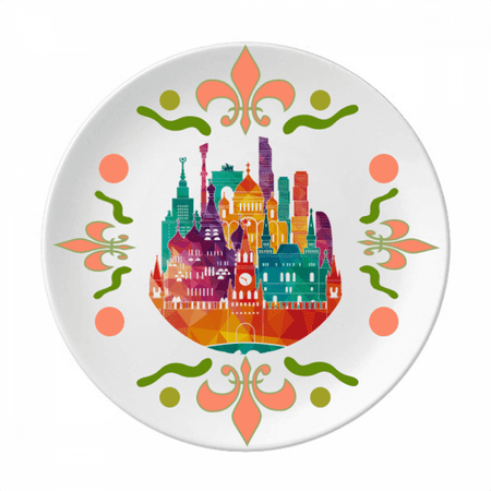 

Moscow Cathedral Painting Russia Flower Ceramics Plate Tableware Dinner Dish