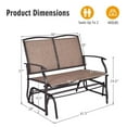 thumbnail image 2 of Pemberly Row Patio Glider Rocking Bench Double 2 Person Chair Brown, 2 of 8