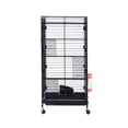 thumbnail image 4 of Pet Cage 37" 2 Doors Tray Metal House For Small Animals Black, 4 of 7
