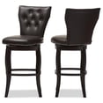 thumbnail image 4 of Baxton Studio Leonice Tabouret de Bar Pivotant en Similicuir 31 Pouces (Ensemble de 2), 4 of 5
