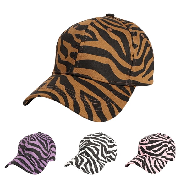 Zebra Print Casual Baseball Cap for Men Women Summer Sport Hat Unisex Style Pink