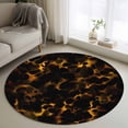 thumbnail image 2 of Black Yellow Orange Round Area Rug 4ft, Minimalist Abstract Art Washable Non-Slip Circle Rugs for Bedroom Living Room Kitchen, Soft Non Shedding Circle Carpet for Dining Room Dorm, 2 of 9