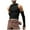 Black, variant on UoCefik Mens Cold Shoulder T-shirts Mock Neck Knit Tee Tops Sports Fitness Fashion Streetwear Slim Fit Tops Black 4XL