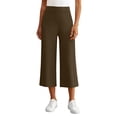 thumbnail image 3 of TaTaai Women's 3/4 Length Pants for Women Solid Color Elastic Waist Yoga Capris with Pockets for Daily All Season Gift, 3 of 6