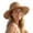 khaki, variant on Womens Summer Straw Sun Hats Wide Brim Panama Fedora Beach Hat with Wind Lanyard UPF 50+