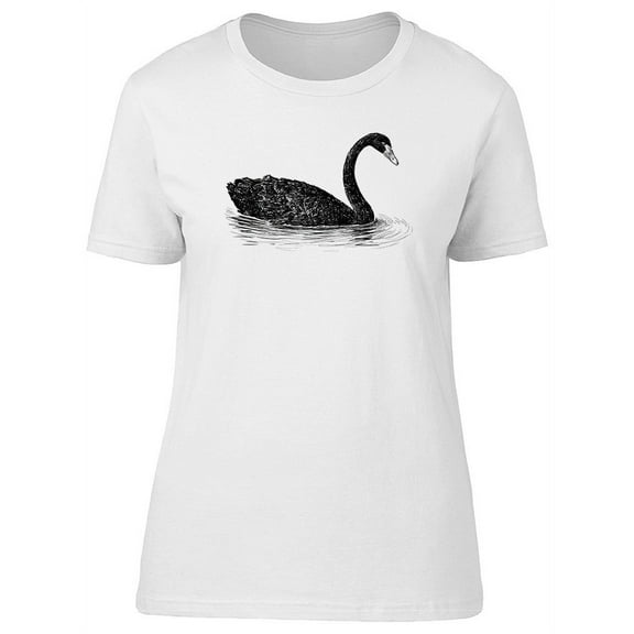 Sketch Of Swimming Swan T-Shirt Women -Image by Shutterstock, Female XX-Large