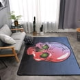 thumbnail image 2 of DouZhe Pink Grateful Skull Green Dead Eyes Pattern Area Rugs Non-Slip Machine Washable Floor Mat, Horror Skeleton Style Carpet Doormat, 63x48 inches, 2 of 6