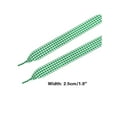 thumbnail image 3 of INSPIRE CHIC Wide Flat Checkered Shoelaces Fabric Ribbon Plaid Fantastic Shoe Laces for Sneaker Sport Shoes 2 Pairs Green 80cm/31.5", 3 of 5