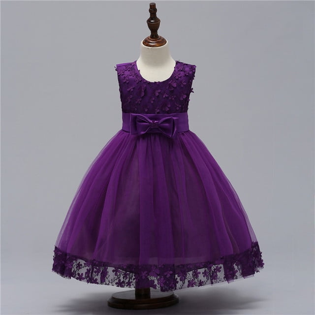 Robe d'Été Blanche de Princesse pour Filles Robe pour Filles 3 4 5 6 8 9 10 Ans Tout-Petits Enfants Fille Fête Mariage Robe Formelle