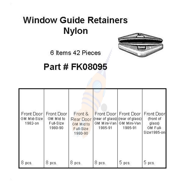 Plastic Box Assortment Window Guide Retainers