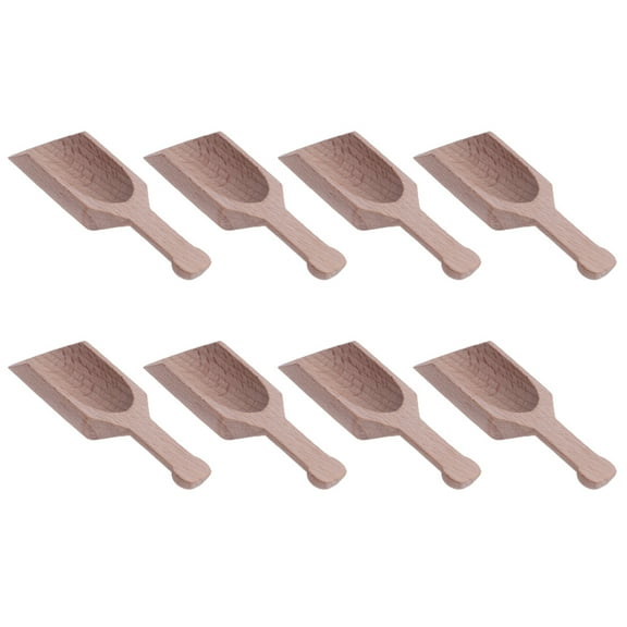 8 Pcs Wooden Scoop Laundry Detergent Scoop Candy Scoop Small Scoops for Jars Salt Shovel