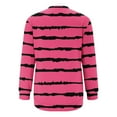 thumbnail image 4 of yillto Women Striped Top with Pockets Long Sleeve Crewneck Baggy Pullover Casual Shirts Fall Loose Sweatshirt, 4 of 5