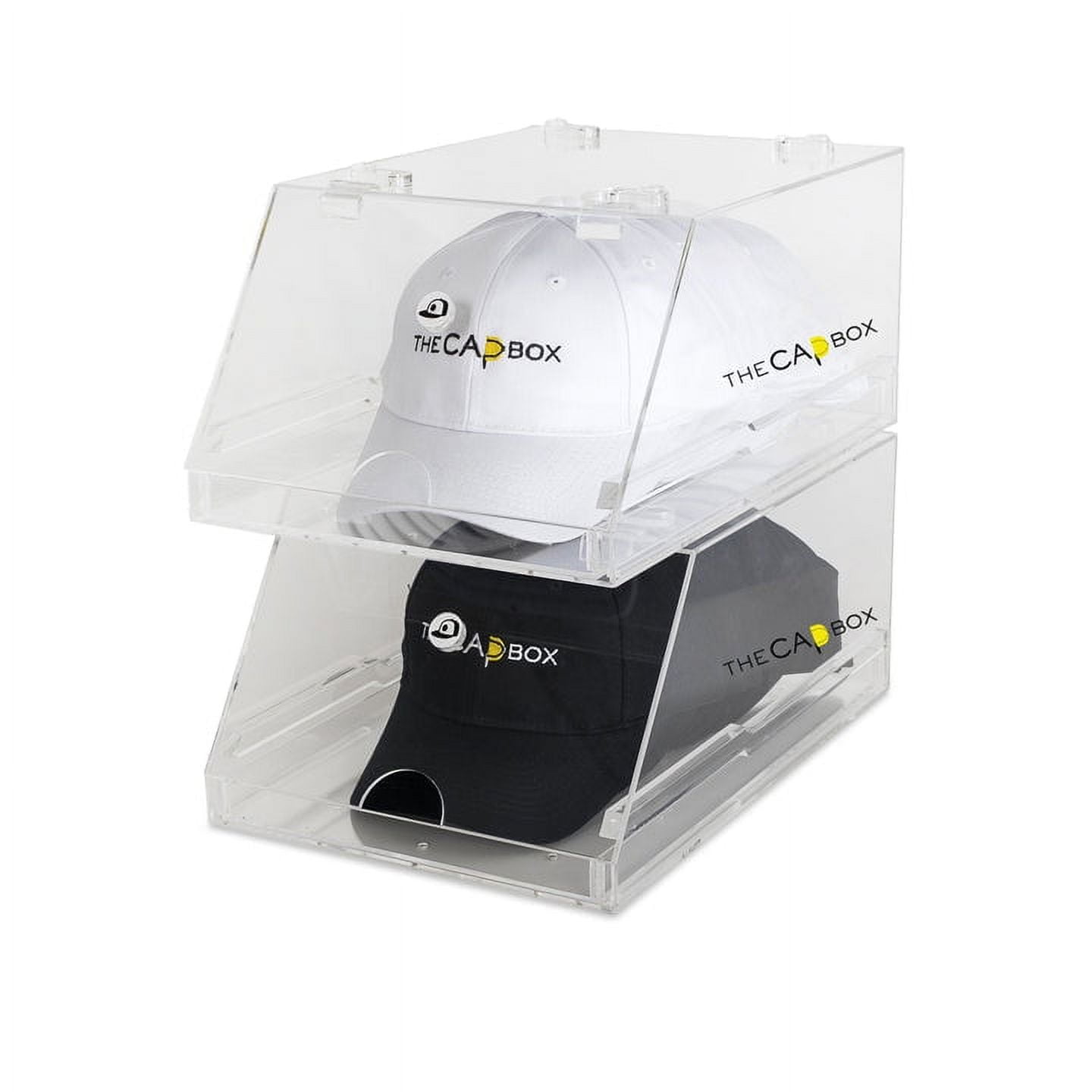 CapBox Hat Rack Clear Stackable Storage Organizer Display Holder for Baseball Caps Walmart
