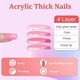 thumbnail image 3 of 24 Pieces Medium Square Fake Nails, French Press on Nails Acrylic Capsule Nails with Red Love Heart Design, Natural Artificial Ballerina Glue-on Nails, 3 of 4