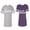 Men Heather / Women Purple, variant on Groom & Bride Unisex Couple Matching Cotton Jersey style T-Shirt Contrasting stripes on sleeves (Men Heather / Women Black) (Men S / Women S)