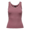 thumbnail image 1 of ONLY Top para mujer - ONLSARA SHARAI LIFEW TANK TOP, encaje, acanalado, cuello redondo, algodón Rosa XL (X-Large), 1 of 6