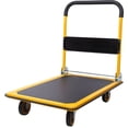 thumbnail image 6 of Noaman Foldable Platform Truck Push Dolly 330 lb Capacity, 28.7" x 18.8" x 32.6", Steel Construction with 4" Swivel Casters, Black and Yellow, 6 of 14