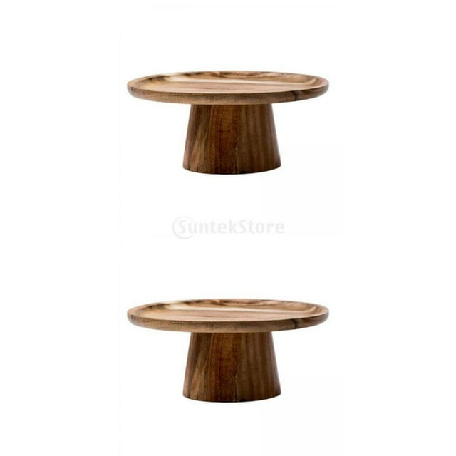2Pcs Wooden Pedestal High Tray Cake Stand Holder Cake Display BLESIY Soporte de pedestal para pasteles