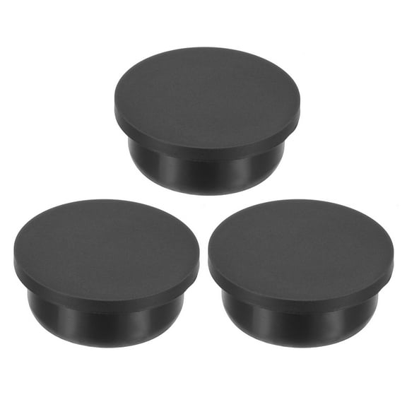 Uxcell 35.3mm Diameter Rubber Hole Plugs, 3 Pcs Silicone Rubber Round Hole Stoppers for 34-35mm Hole, Black