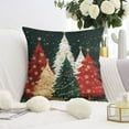 thumbnail image 5 of Green Xmas Trees Pine Rustic Farmhouse Throw Pillow Covers Beautiful Square Cushion Covers Set of 4 Decorative Pillowcase for Indoor Home Bedroom, 5 of 7