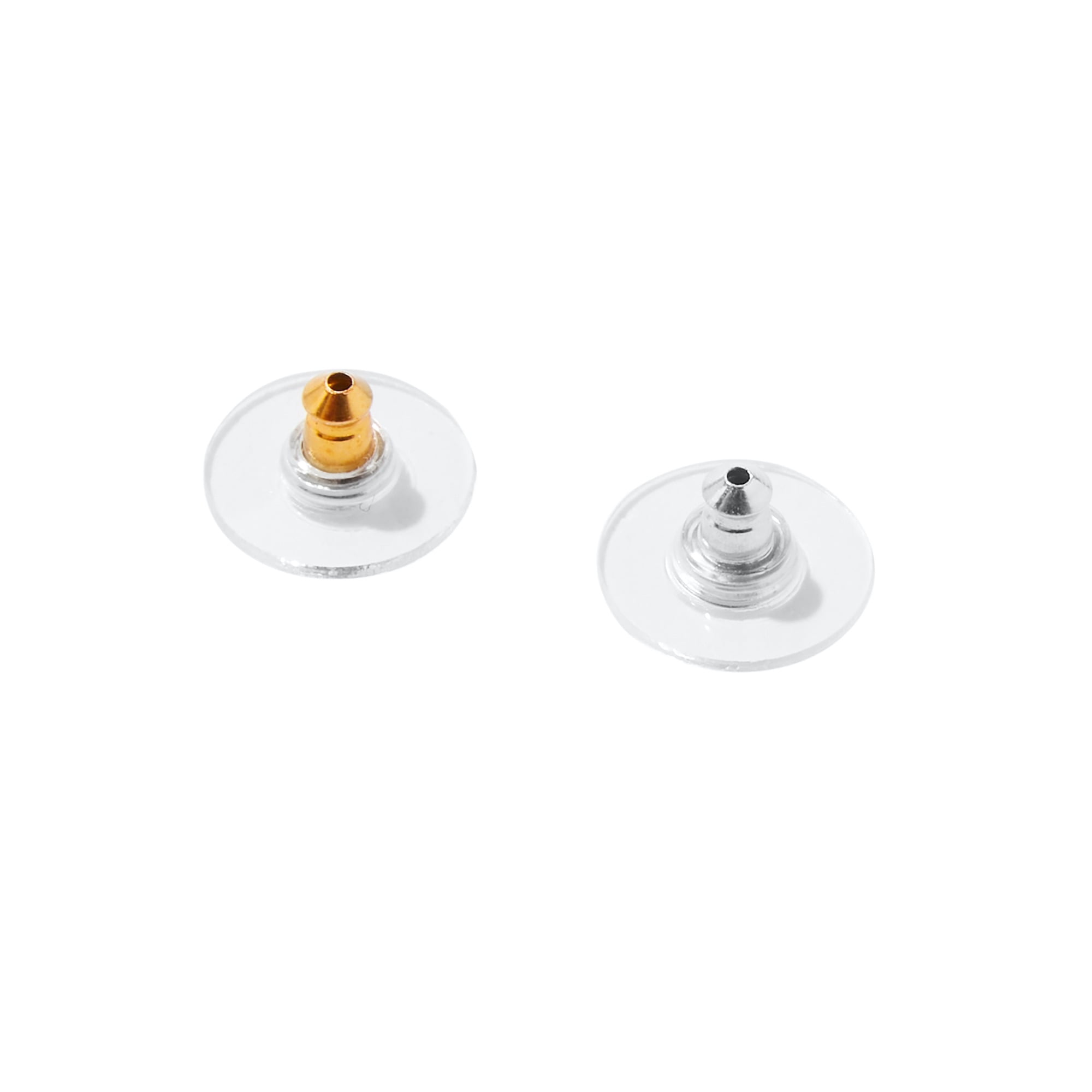 Claire's Silver and Gold Comfort Disk Earring Backs for All Ages, 6-Pack,