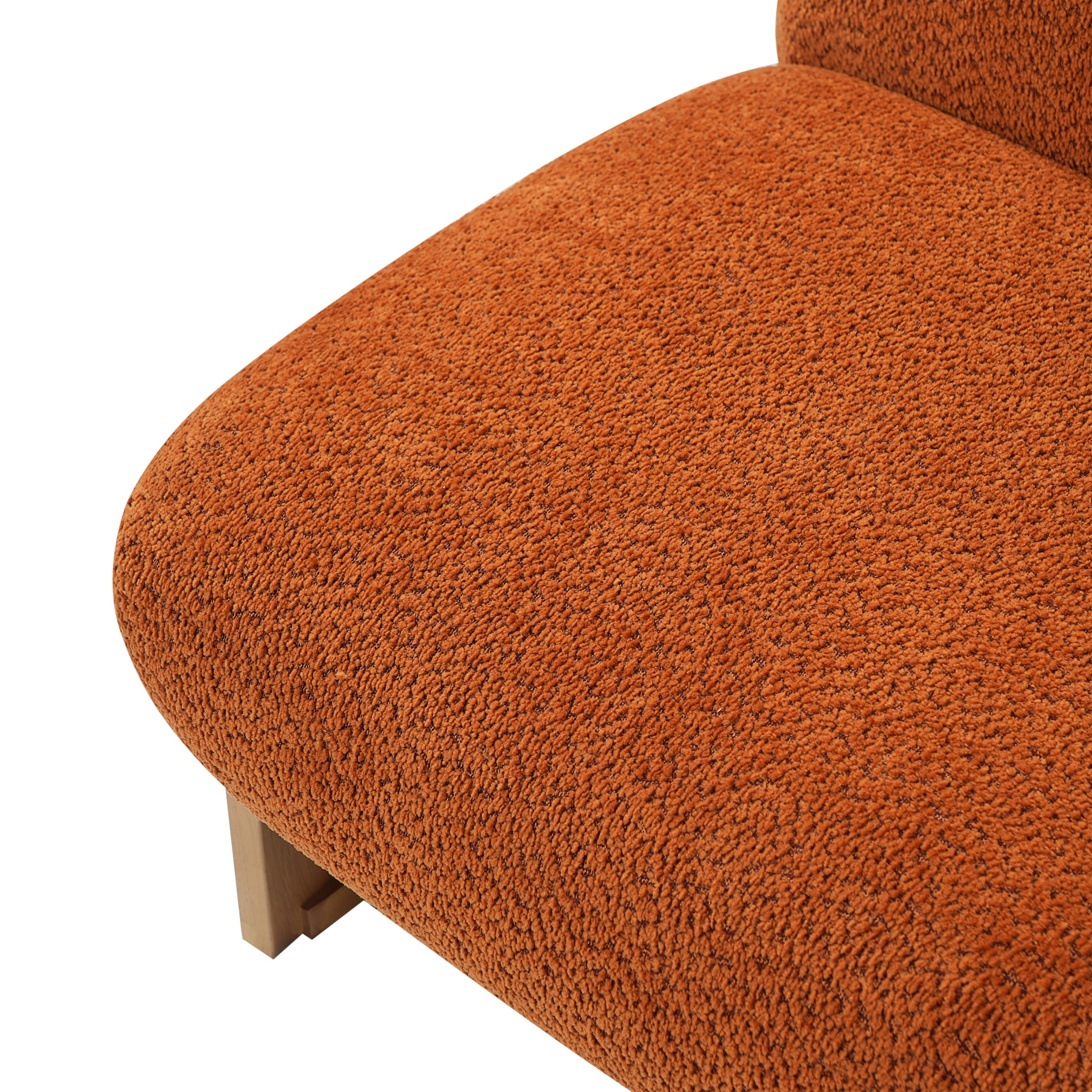 Christopher Knight Home Modern Mid-Century Boucle Upholstered Accent Side Chair, Pumpkin Orange, Set of 2