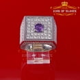 thumbnail image 5 of King of Bling's White19.00ct Sterling Silver Cubic Zirconia Men Adjustable Ring From SZ 9 to 11, 5 of 12