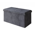 thumbnail image 3 of Home Design Florence Upholstered Folding Storage Bench with Foam Filled Seat, Multi-Purpose Rectangular Design for Seating, Footrest, or Hidden Storage in Living Room or Office, Gray, 3 of 3