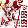 thumbnail image 1 of Set de pegatinas de mariposas de San Valentín 6 – Nudo flash de oro 3D, plástico rojo, diseño de doble capa • Calcomanías decorativas metálicas para pared, ventana, envoltorio de regalo, decoración, 1 of 6