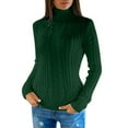thumbnail image 2 of Winter Sweaters for Women Slim Fit Solid Color Pullover Turtleneck Soft Comfortable Knit Long Sleeve Top Casual Fall Winter Outfit, 2 of 6