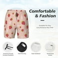 thumbnail image 3 of Naloa Strawberries Print Men Swim Trunks with Compression Liner ,Board Shorts,Men's Swim Shorts with Drawstring and Elastic Waistband-Small, 3 of 6