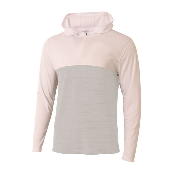 A4 Slate Quarter Zip Hoodie For Men in White | N4013