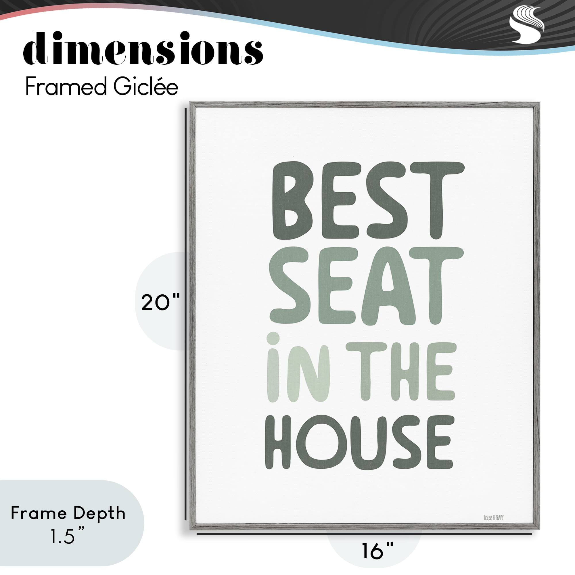 Stupell Industries Green Best Seat in House Gray Framed Giclee Art, design by House Fenway