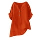 thumbnail image 3 of Blusa holgada con botones para mujer, manga corta, color liso, camisa informal con cuello en V, adecuada para el trabajo y las salidas diarias, todas las estaciones, 3 of 3