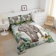 thumbnail image 2 of Erosebridal Wild Elephant Bedding Set Queen Tropical Jungle Comforter Set, Green Botanical Plants Duvet Insert Safari Wild Animal Quilt Sets, Wildlife Theme Bedding Comforters & Sets Green Gray White, 2 of 6