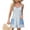 01 Light Blue, variant on Women's Summer Striped Sleeveless Mini Dress, Spaghetti Straps Athletic Built-in Shorts Sundress with Pockets