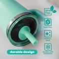 thumbnail image 5 of YAYA My First Travel Tumbler for Preschool & Kids 3+, Insulated Stainless Steel Tumbler with Reusable Silicone Straw & Spill-Proof Lid, Cup Holder Compatible, BPA-Free, 12oz, Seafoam Green, 5 of 8