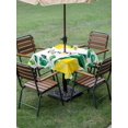 thumbnail image 4 of Outdoor Tablecloth with Umbrella Hole for Patio/Picnic/Party/Camping, Yellow Lemon Waterproof Table Cloth Square Cover Washable, Summer Spring Botanical Fruit Leaves (54"x 54"), 4 of 9