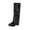 Black, variant on Fesfesfes Riding Boots For Women Fashion Large Size Pants Long Tube Thick Heel Shoes Retro Knight US:6(37)