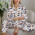 thumbnail image 6 of Sikiie Pirate skulls Pajamas Set Long Sleeve Sleepwear Womens Button Down Nightwear Pj Sets-Medium, 6 of 7