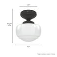 thumbnail image 4 of Hunter - Saddle Creek 1-light Noble Bronze, Small Flush Mount Light, Dimmable, Schoolhouse Style, Schoolhouse Shaped, for Bedrooms, Dining, Living Rooms - 19113, 4 of 5