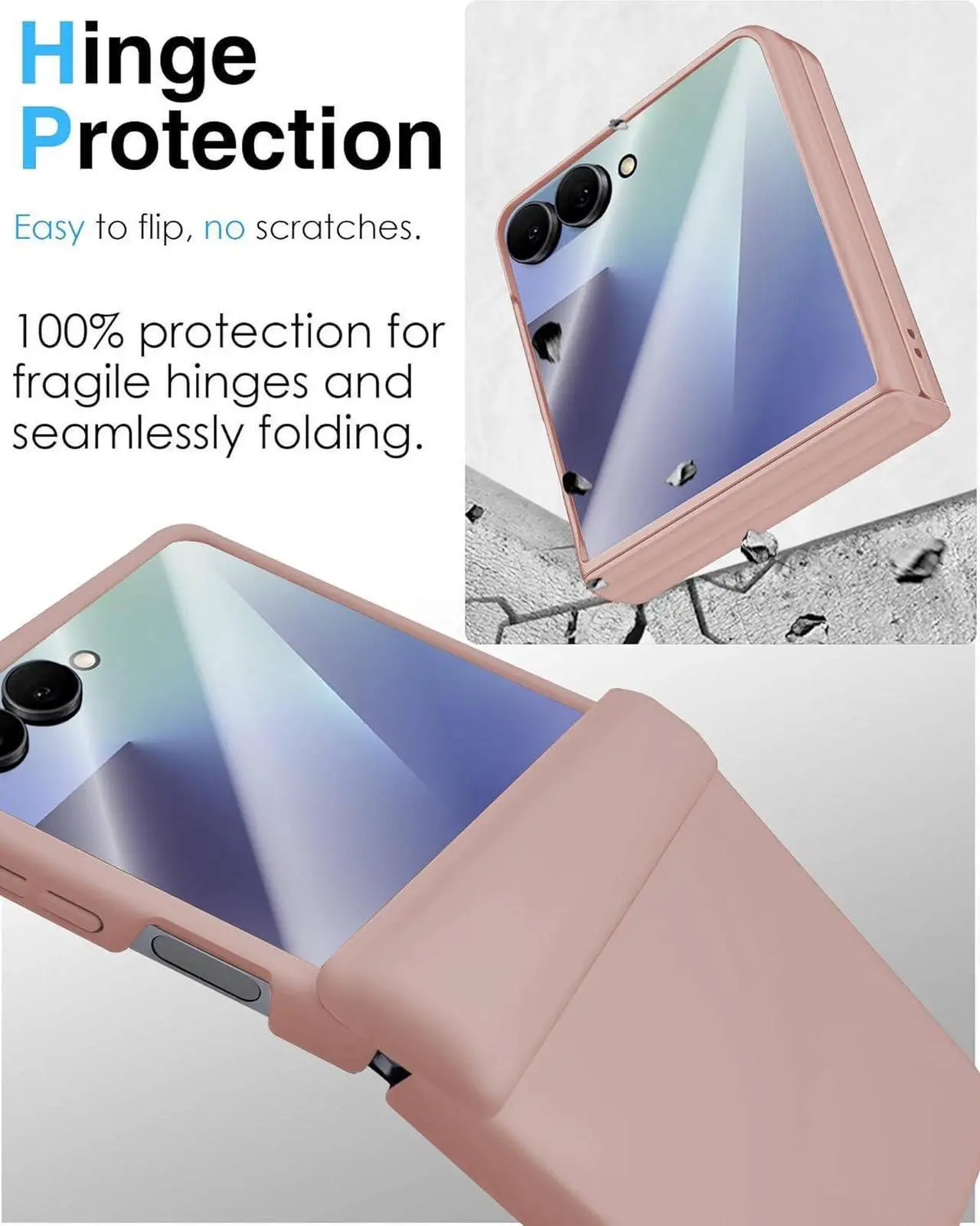 Case for Samsung Galaxy Z Flip 7, Hinge Protection, Built-in Screen Protector, Wireless Charging, Shockproof, Slim Rugged Phone Protective Case for Galaxy Z Flip 7