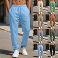 thumbnail image 3 of XINPING Summer Pants for Men 33x29 Athletic Fit Cargo Casual Pants Elastic Waist -Resistant Flat-Front Chino Pant, 3 of 7