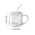 thumbnail image 3 of EGNMCR Kitchen Gadgets, Kitchen Accessories, Kitchen Utensils, Kitchen Tool 350ml Or 400ml Glass Water Cup With Handle Cup Lid Glass Straw Beverage Cup Coffee Cup Cold Drink Cup glass water cup, 3 of 6