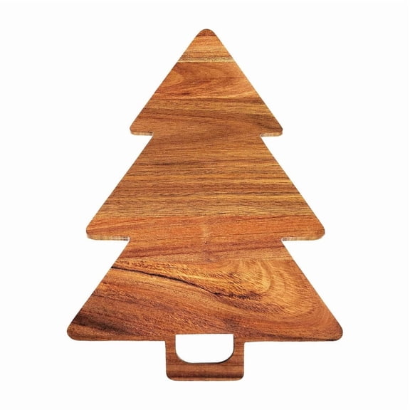 AOKISEN Christmas Tree Shaped Wood Cutting Board with Handle, Decorative Charcuterie Serving Tray Cheese Board for Kitchen Holiday Party
